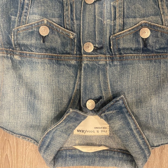 Rag & Bone denim/ leather sleeve jacket size s - Picture 4 of 16